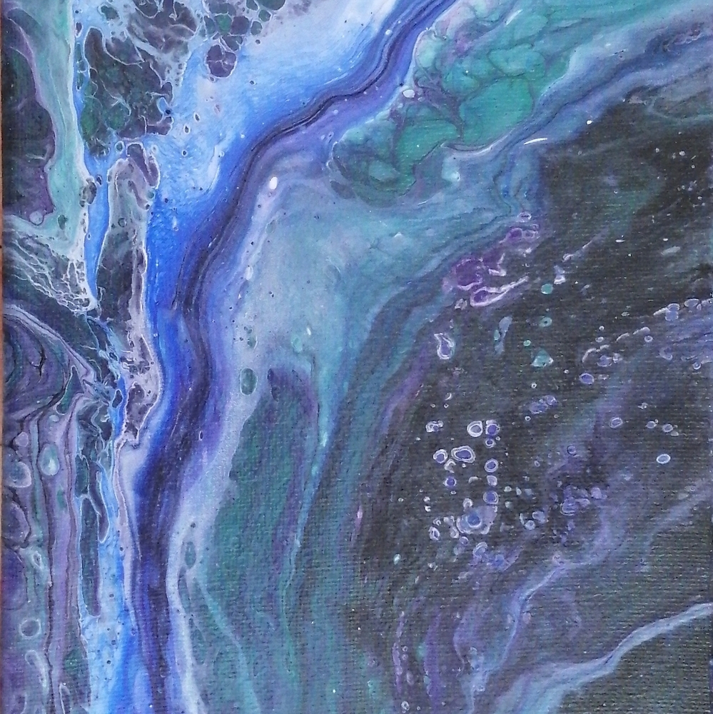 "Aquamarine flow" acrylic painting - Picture 3 of 4